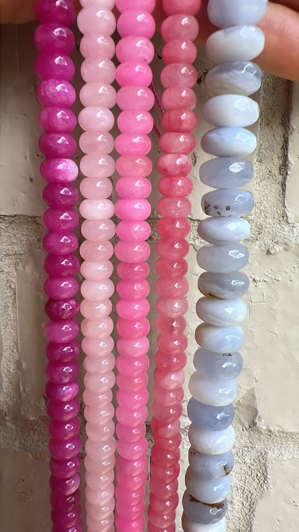 Sonya Renee Jewelry - Wholesale Beaded/Pearl Necklace - Lilly Gemstone Bead Necklace multi-color 8mm opals jade 21