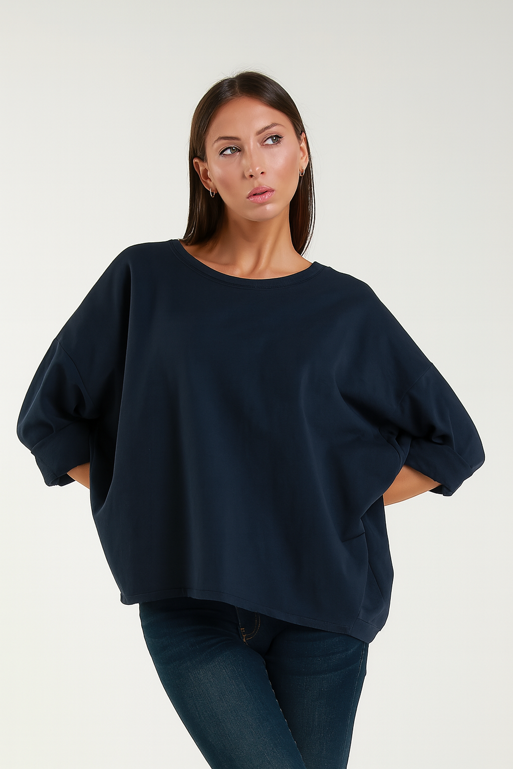 TAMBA - Vente Sweat-shirt – femme - Sweat-shirt à col rond surdimensionné5