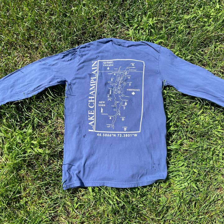 Just Wandering Co. - Wholesale Screen Printed T-Shirt - Unisex - Lake Champlain Long Sleeve Shirt | Plattsburgh, New York | B5