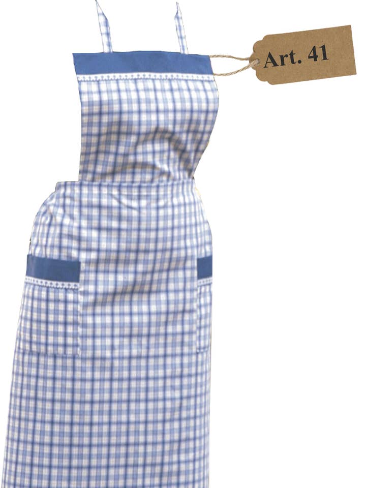 Large plaid plaid apron 41 for wholesale by Confecciones J. Garcia