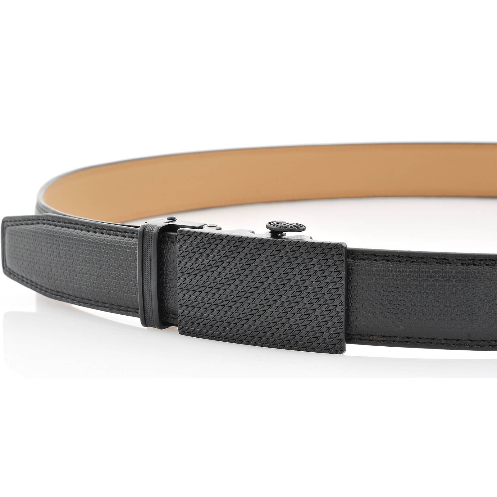 Deep Charcoal Textured Clip Ratchet Belt for wholesale on Faire2