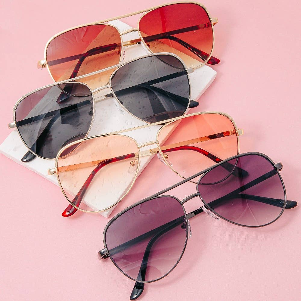 DIVERSE Tunt Aviator-ram Solglasögon Set för wholesale på Faire0