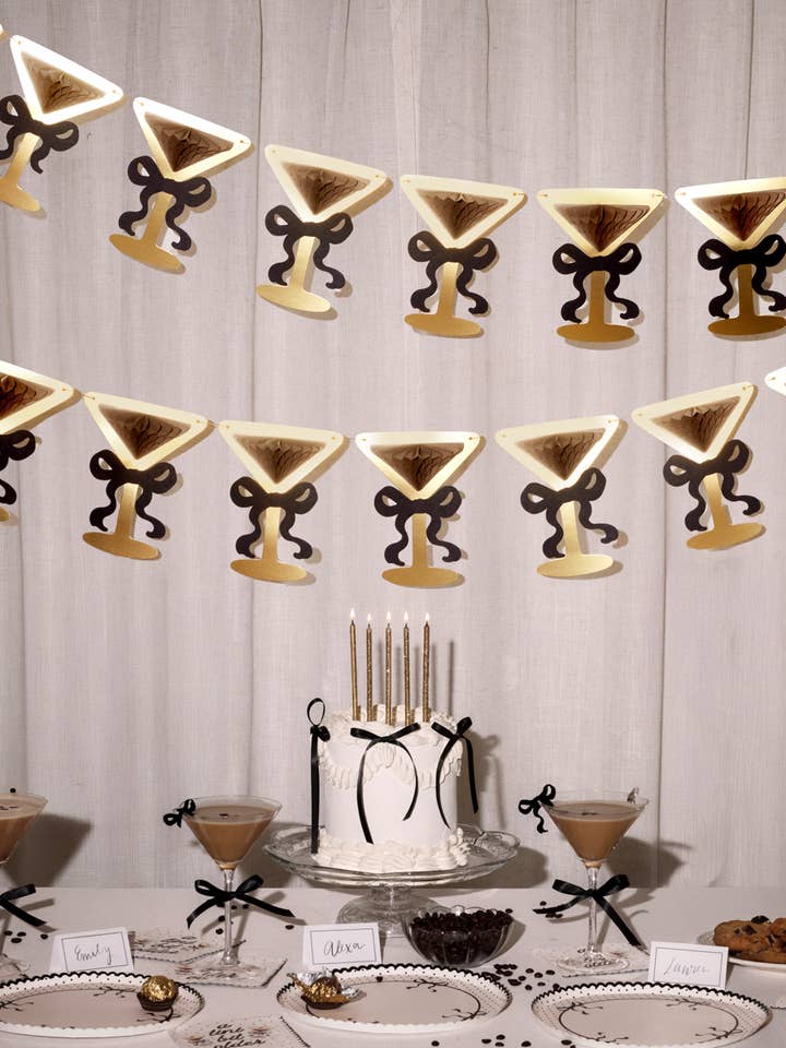 Espresso Martini Banner - 3D paper banner, dirty 30, tini bit older for wholesale by xo, Fetti