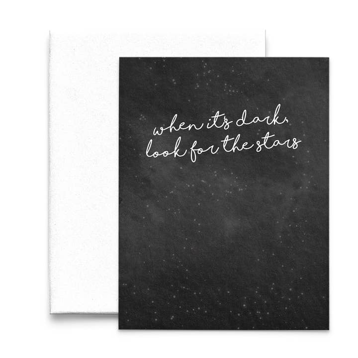 When it's Dark, Look for the Stars Sympathy Card for wholesale by Lucky Dog Design Co.