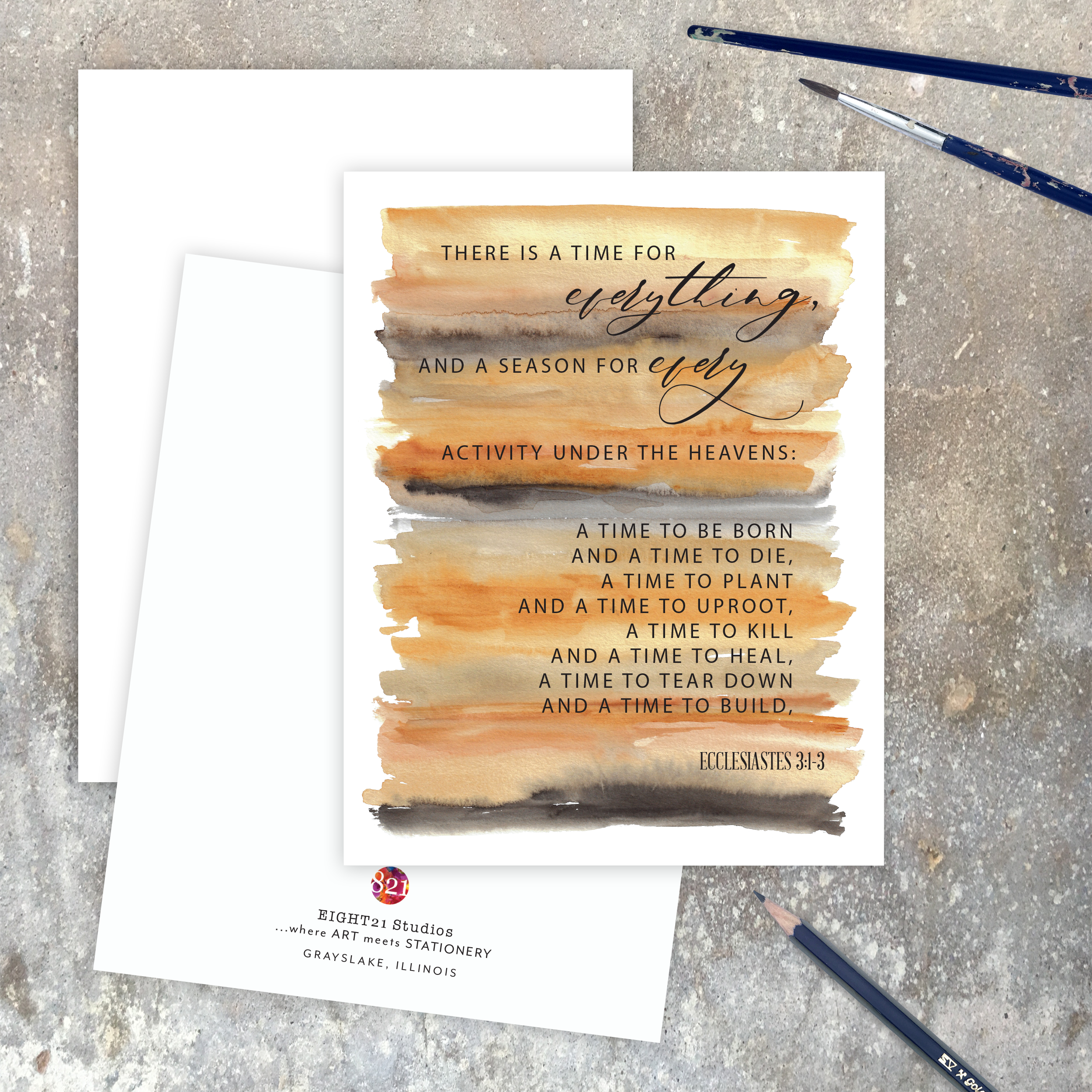 Eight21 Studios + Unique Greeting Cards, Art and Stationery - Wholesale Everyday Greeting Card - Ecclesiastes 3:1-3 Scripture Christian Verse Greeting Card4