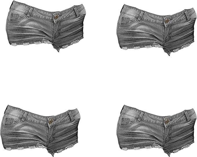 Radyan - Wholesale Shorts - Women's - All Seasons Women's Sexy Low Waist Hem Denim Shorts3