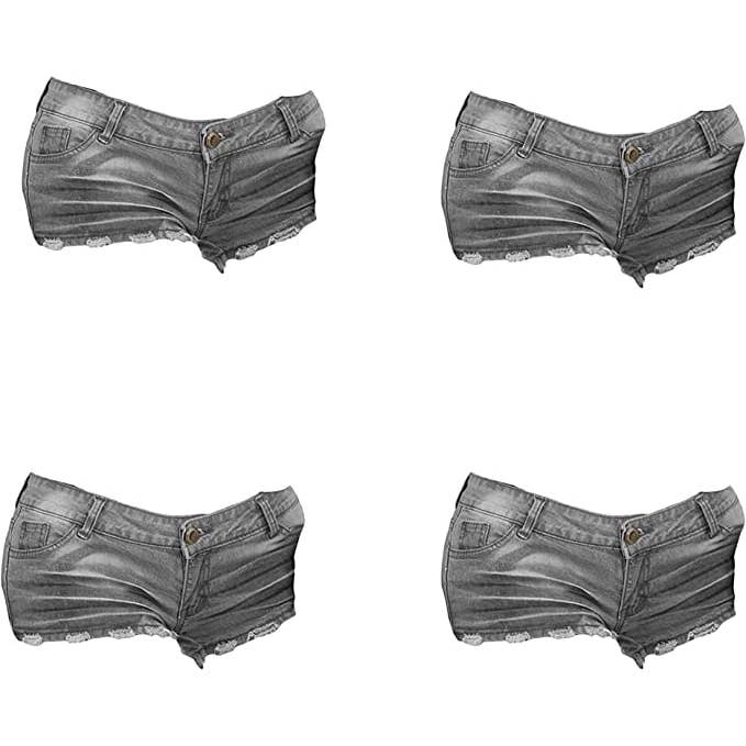 Radyan - Wholesale Shorts - Women's - All Seasons Women's Sexy Low Waist Hem Denim Shorts3