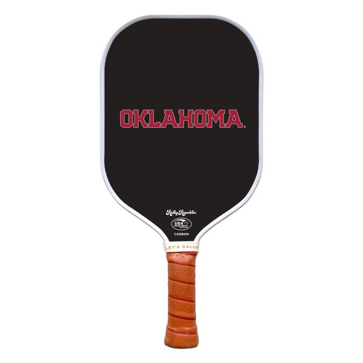 Pagaie de pickleball Oklahoma Sooners Black Oklahoma Word Mark (B2B) pour la vente par Rally Republic