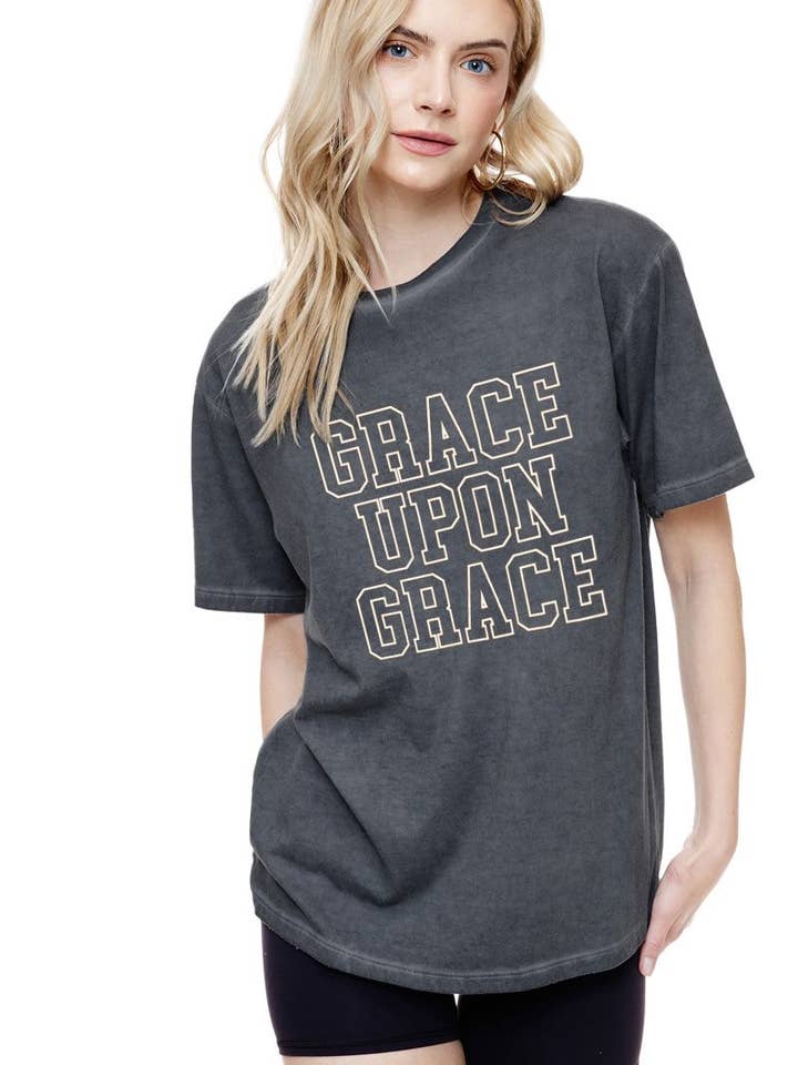 PUFF' Grace Upon Grace Graphic S/S Lunar Dye Tee for wholesale by Zutter