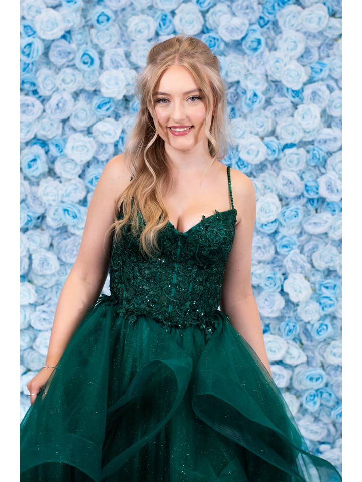 Malia Ruffle Dark Green for wholesale on Faire10