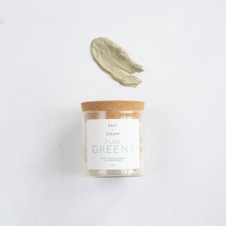 Salt + Steam – wholesale Skincare face mask – Pure Greens - Seaweed & Green Tea Clay Face Mask 45g