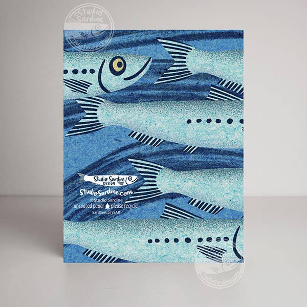 Studio Sardine - Wholesale Everyday Greeting Card - Sardines A2 Size Notecards, Fish Blank Greeting Cards2