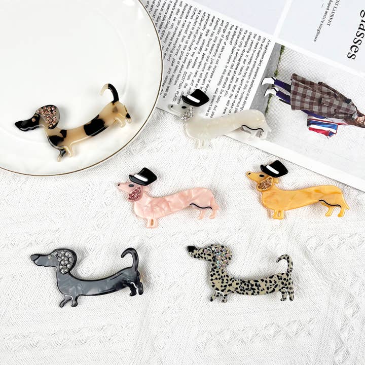 Top Hat Dachshund Diamond Spring hårtilbehør for engroshandel hos mildstyles