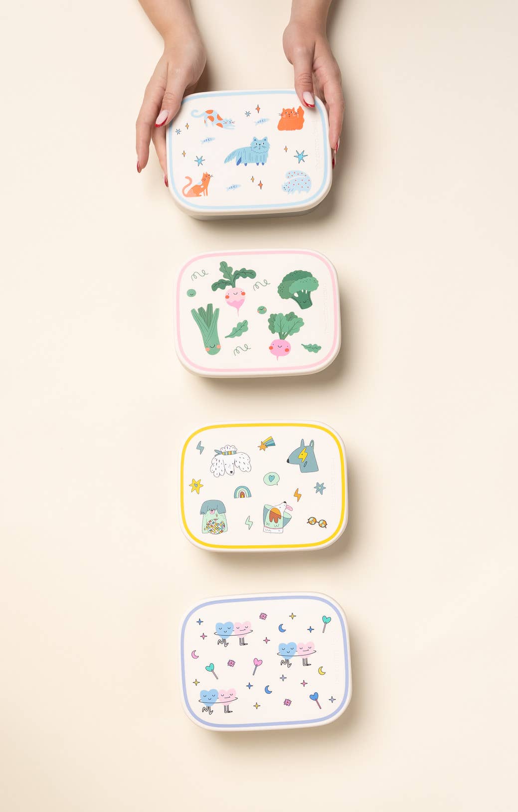 the cotton cloud - Wholesale Lunch Bag/Box - Kids - STAINLESS STEEL LUNCHBOX with compartments Funky Dogs16