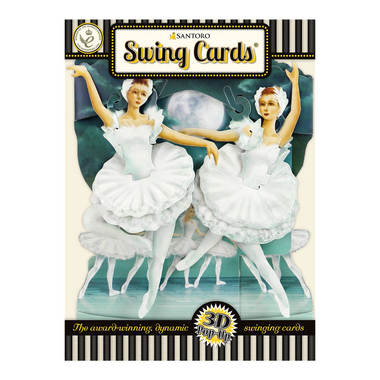 Santoro London - Wholesale Everyday Greeting Card - SC131 – Swing Cards - Ballet-Swan Lake5