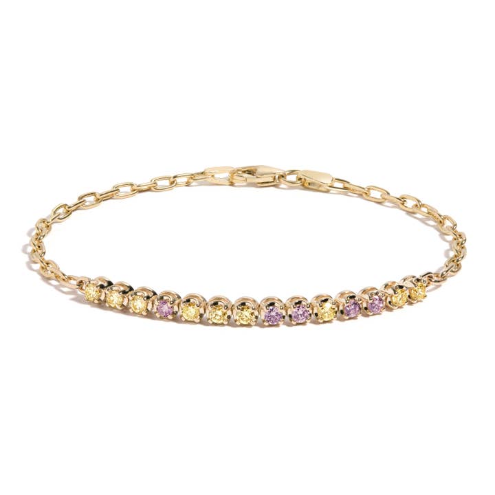 Simone Partial Tennis Bracelet - Golden Hour for wholesale by Selin Kent