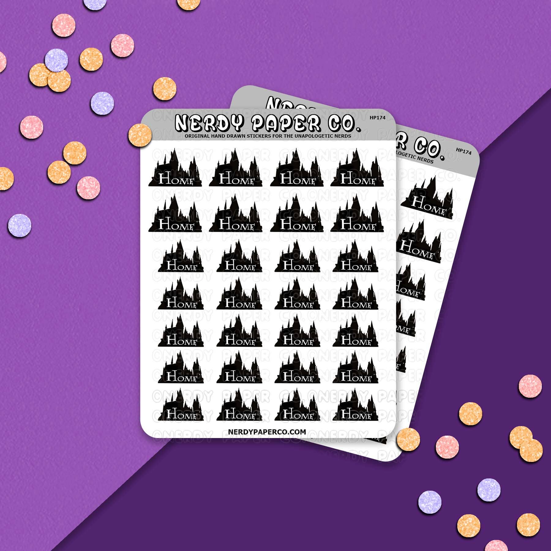 NERDY PAPER CO. - Wholesale Sticker - 'Home' - Hand Drawn Vinyl Sticker Sheet - Deco | HP175