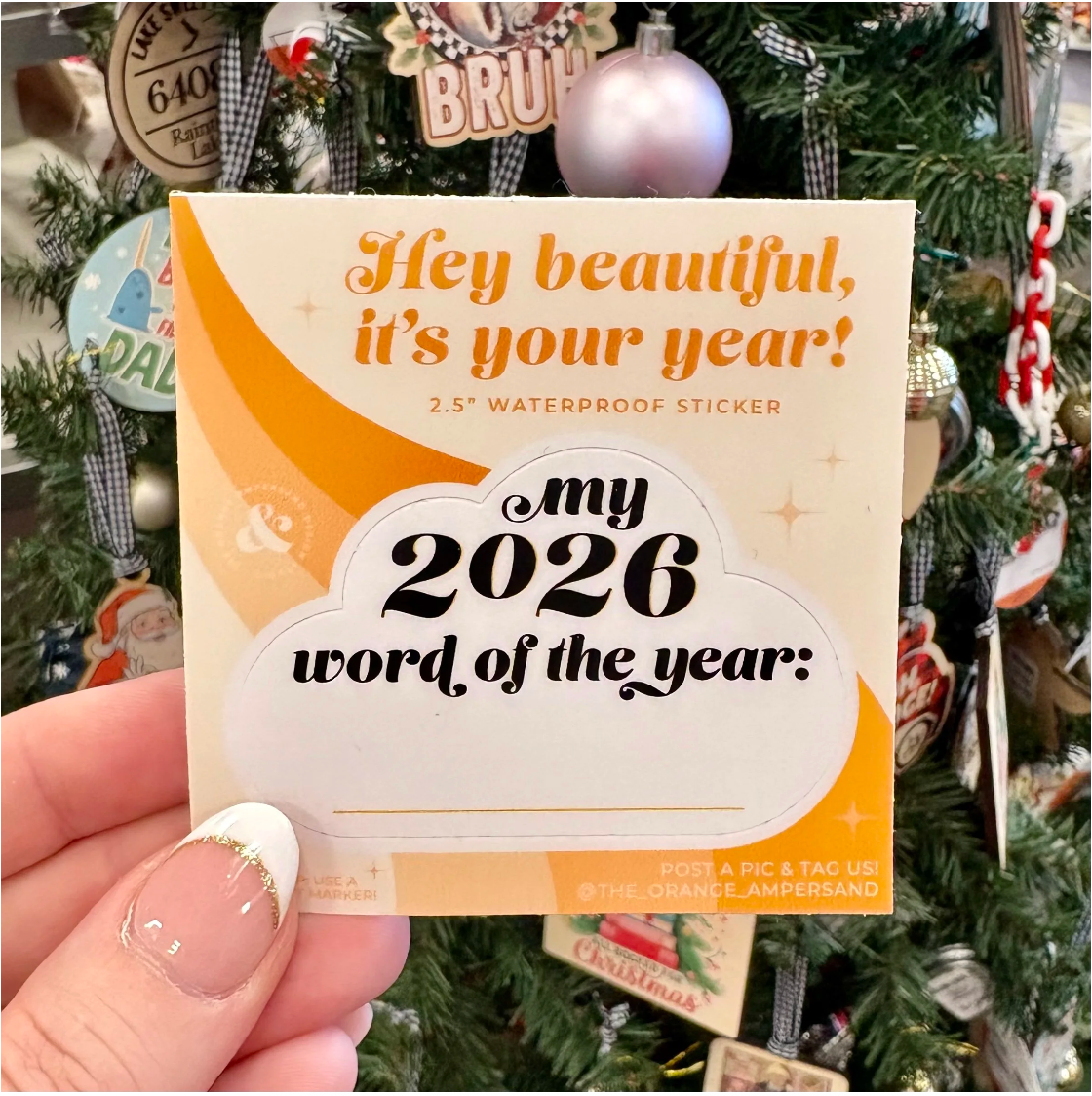 The Orange Ampersand - Wholesale Sticker - 2026 Word of the Year Sticker (Write in Your Word!)1