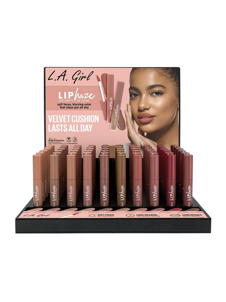 LA Girl GPD535 Lip Haze Soft Matte Lip Color Display - 60 for wholesale by PINEAPPLE Beauty