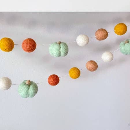 Boho Pumpkin Felt Garland for wholesale by AKUKU