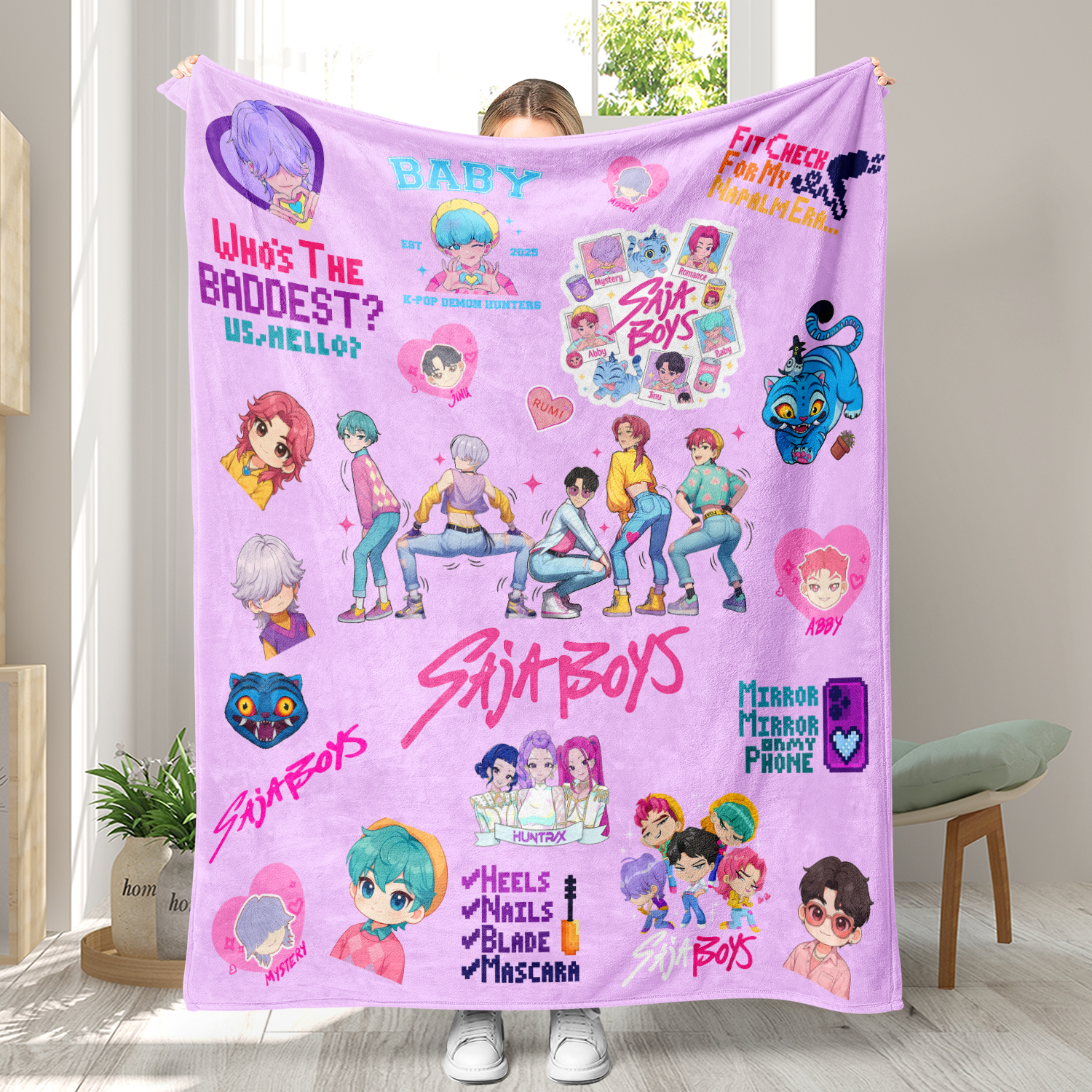 Little Trendy - Vente Plaids - Couverture inspirée par le K-pop KDH en flanelle douce7