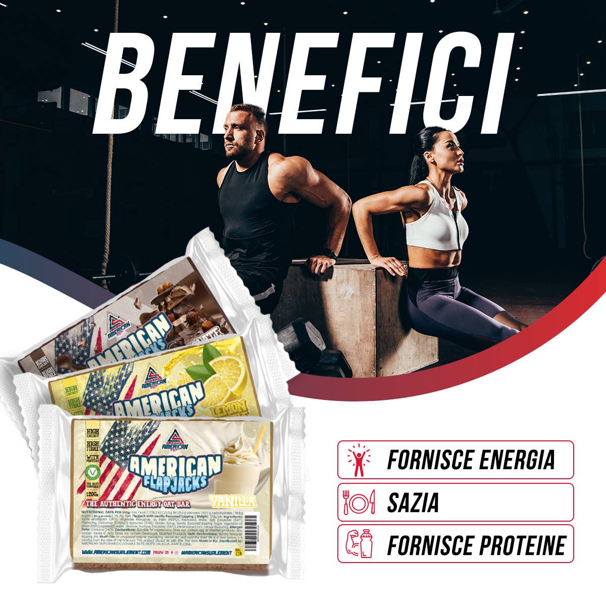 AMERICAN SUPLEMENT S.L. – wholesale Snacksbar – Havreflapjack med protein 24 enheter x120 g13