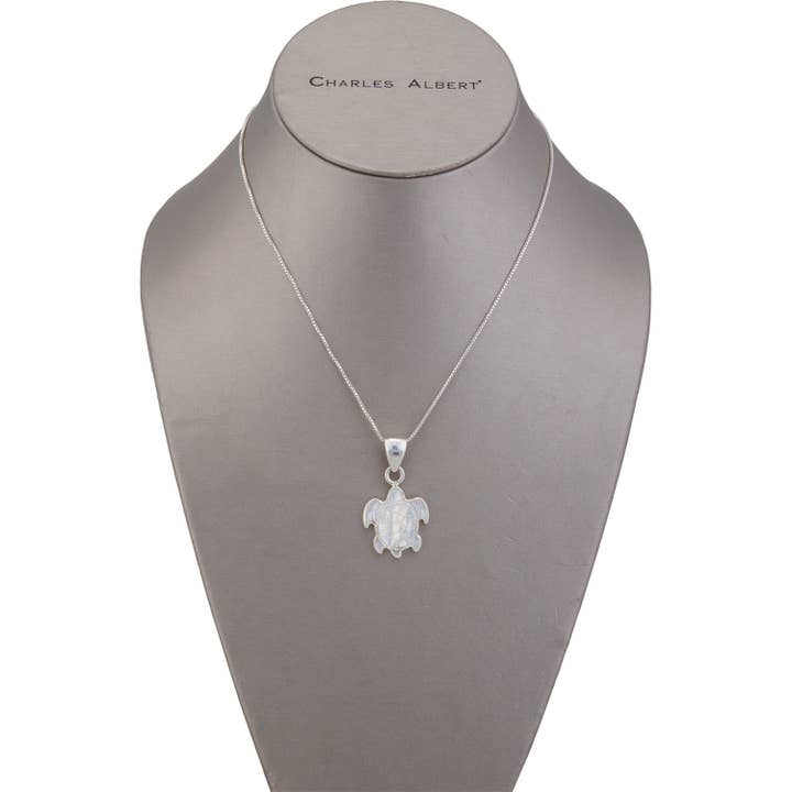 Charles Albert Inc - Wholesale Individual Charm/Pendant - Sterling Silver Mother of Pearl Sea Turtle Pendant2