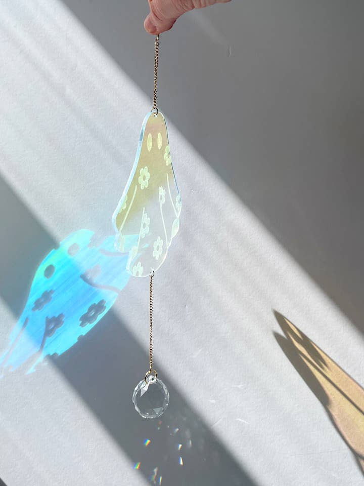 Floral Ghostie Suncatcher for wholesale by Hustle Home Décor