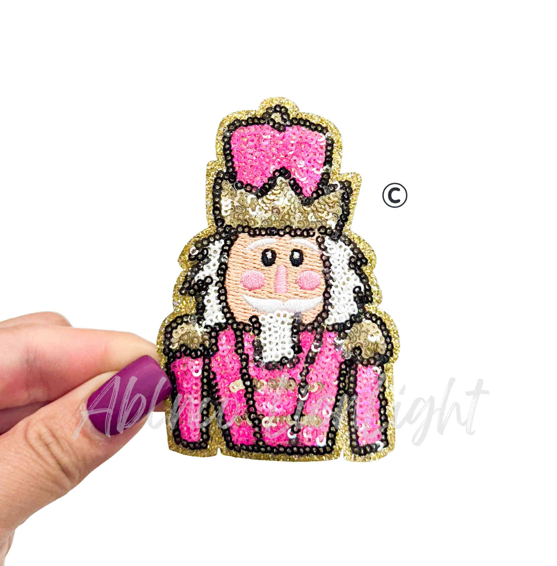 ABLNco - Wholesale Patch - Nutcracker Pink Gold Sequins Christmas Patch-SMALL