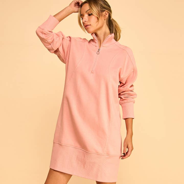 FREEZIA - Vente Robe – femme - SWEAT-SHIRT ZIPPÉ EN TISSU ÉPONGE FRANÇAIS, ROBES DÉCONTRACTÉES-FZ0010-D14