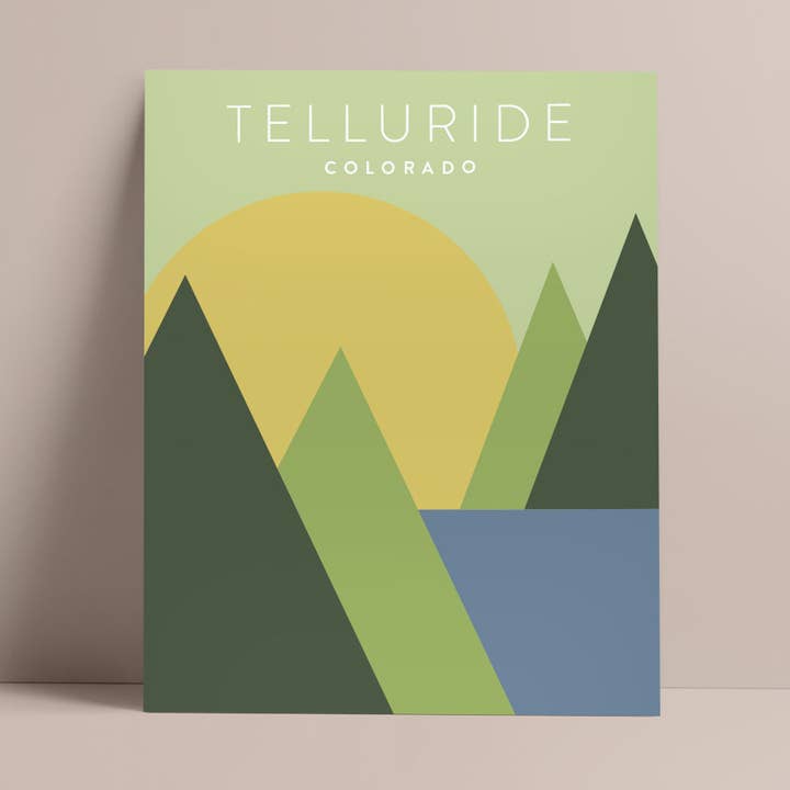 Telluride, Colorado Minimalist Wall Art for wholesale by Backstory Map Co.
