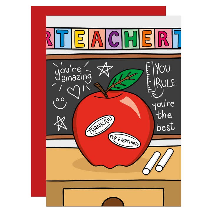 Apple Danke Lehrer A6 Karte für den Großhandel von TeePee Creations