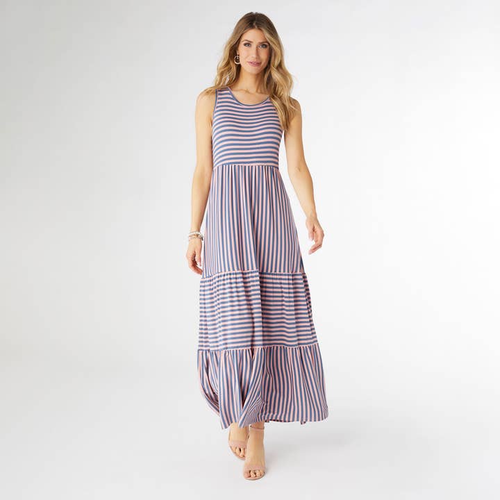 COCO + CARMEN - Wholesale Dress - Women's - Janie Striped Tiered Maxi Dress