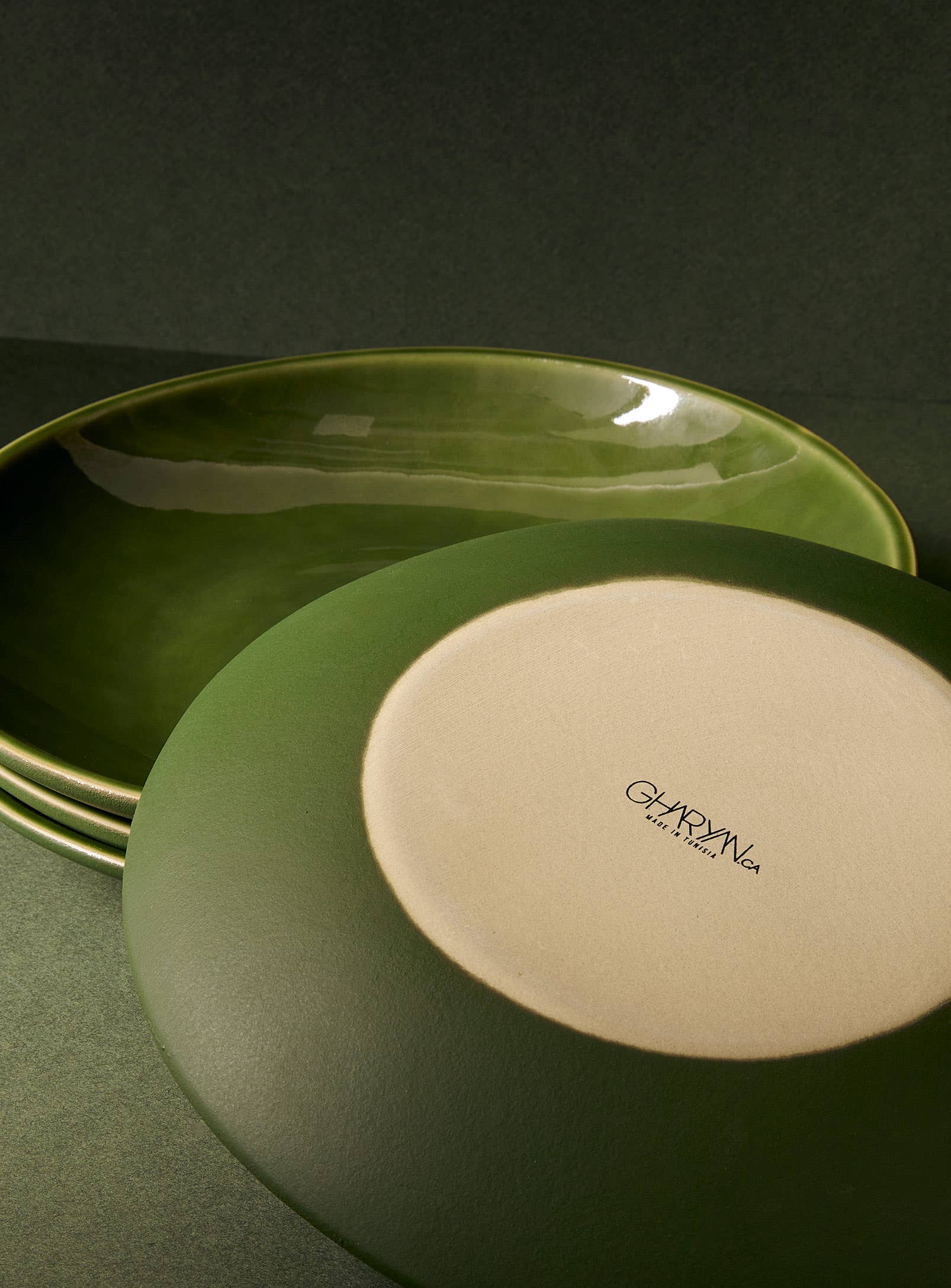 GHARYAN Stoneware & Olive Wood Tableware | Ships from USA - Wholesale Dinner Plate - Handmade Stoneware Dinner Plate | Dadasi 10.2"9