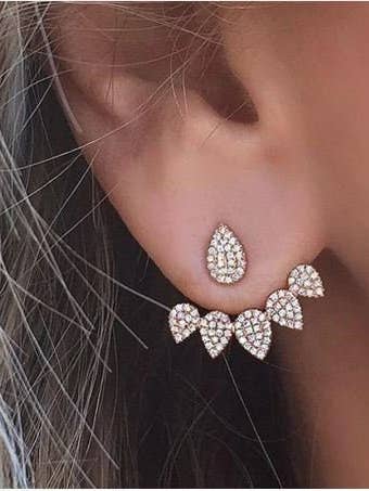 Boucles d'oreilles 3 en 1 Crystal Petals | Acier inoxydable pour la vente par C.J.ROCKER