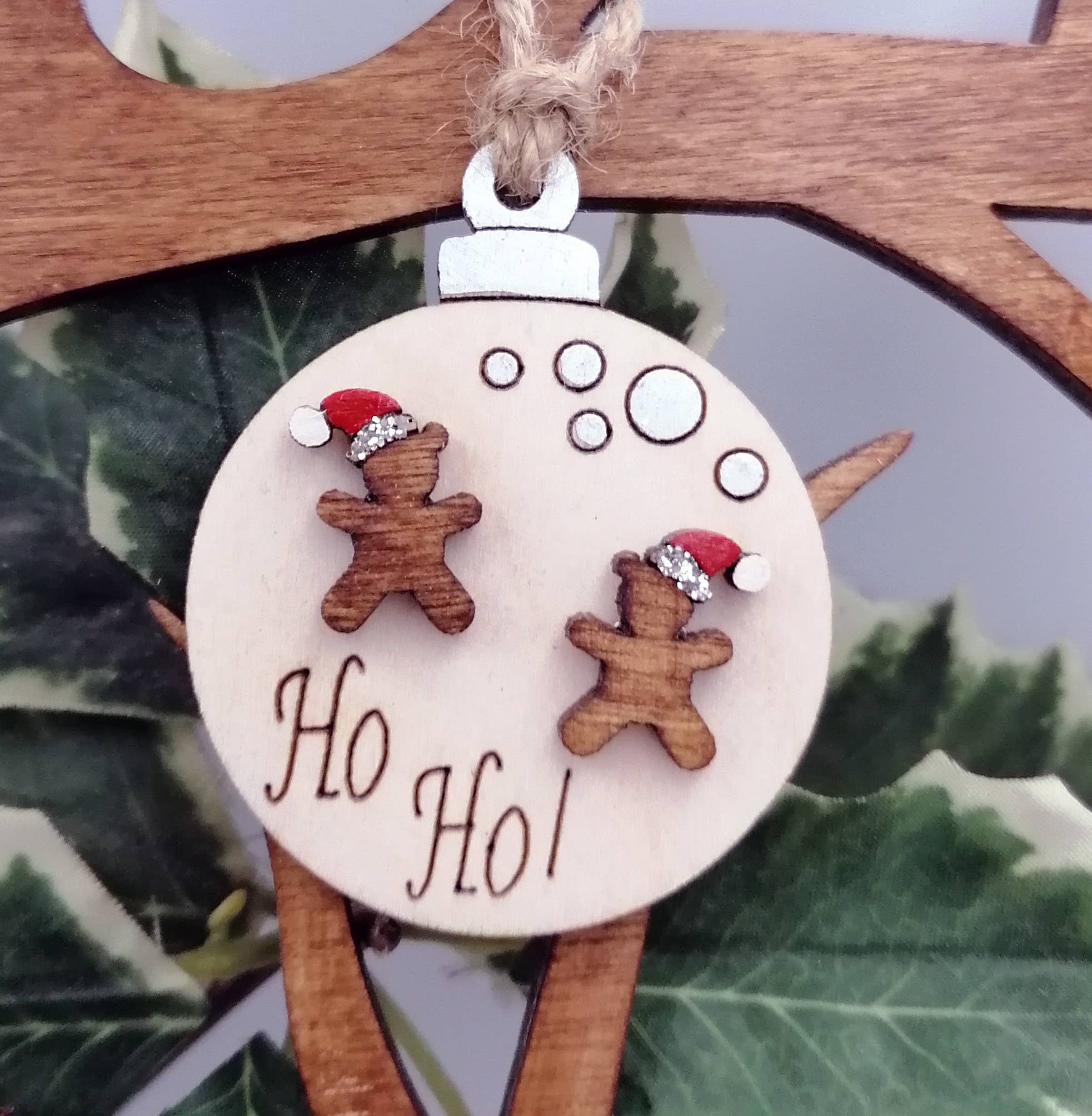 WoodenTalesCollection - Wholesale Jewelry Stand & Display - Christmas stud earrings on wooden christmas tree display.4