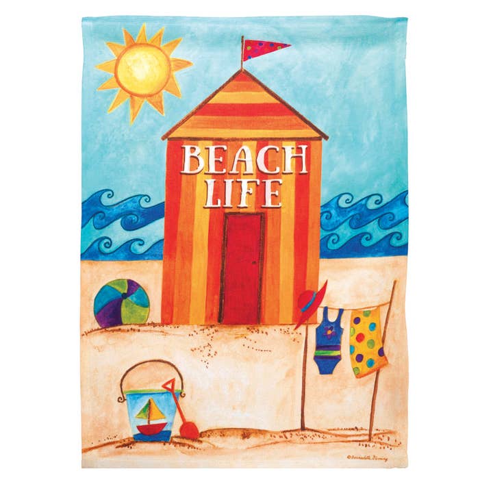 π² Special Buy! FLAG PRINT LG BEACH-BEACH LIFE POLYSTR for wholesale by Dicksons