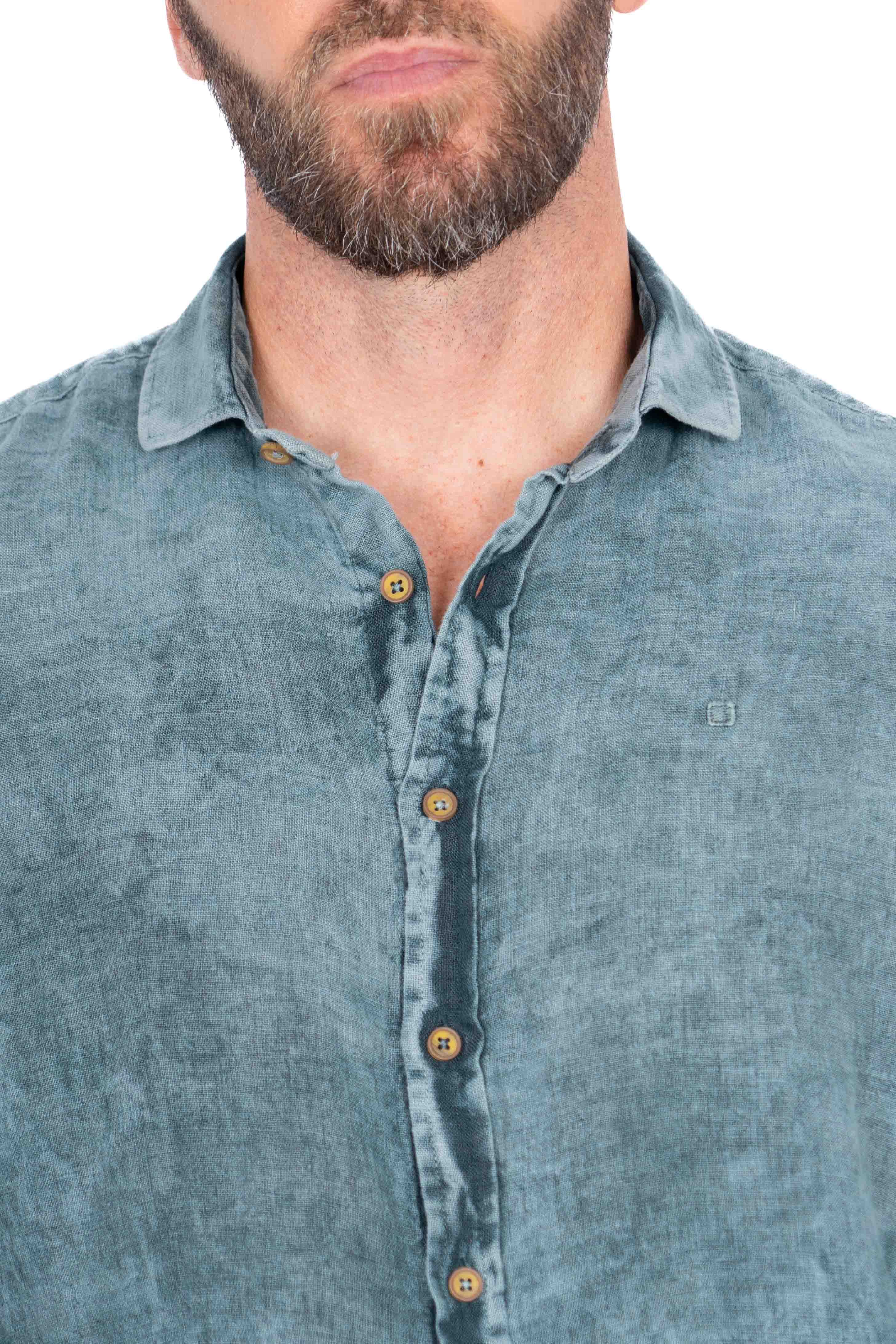 Yellow Skin - Wholesale Button Down Shirt - Men's - 8907 C/2 CROCODILE LINEN SHIRT2