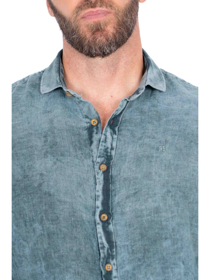 Yellow Skin - Wholesale Button Down Shirt - Men's - 8907 C/2 CROCODILE LINEN SHIRT2