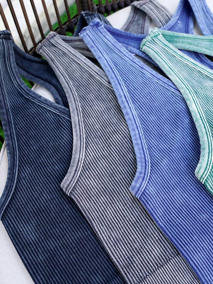 42POPS - Wholesale Tank Top - Women's - `.42POPS Premium Washed Seamless Rib Crop Tank13