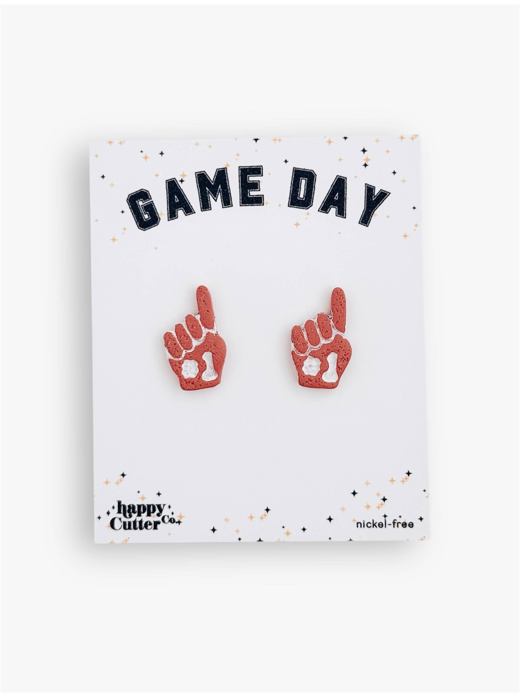 Happy Cutter Co - Vente Clous d'oreille - Boucles d'oreilles couleur personnalisée de l'équipe | Boucles d'oreilles doigt en mousse #12