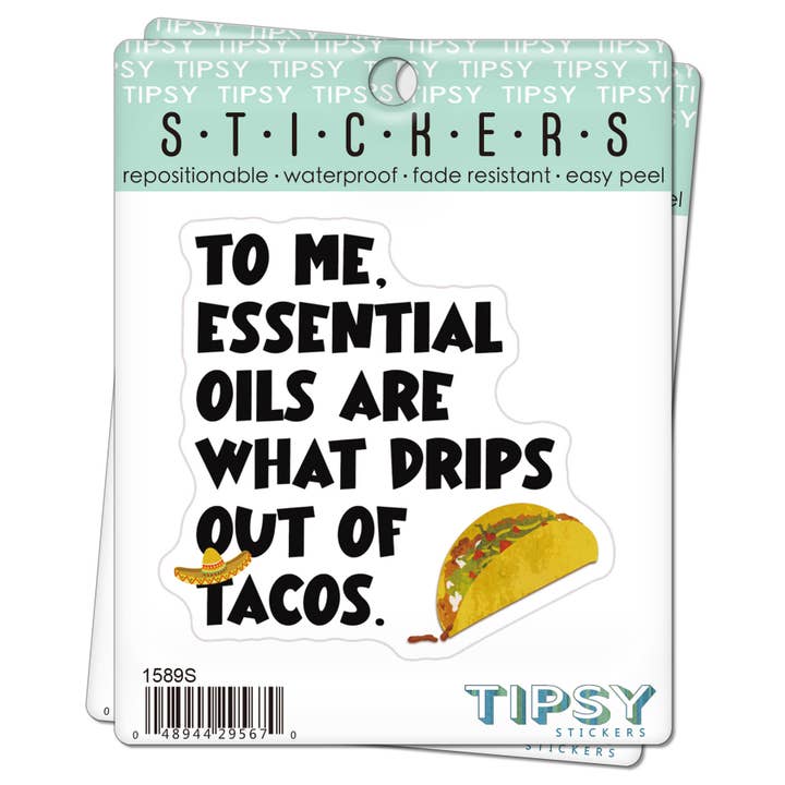 Tipsy Coasters & Gifts – Adesivo por atacado – Adesivo engraçado | Óleos essenciais taco2