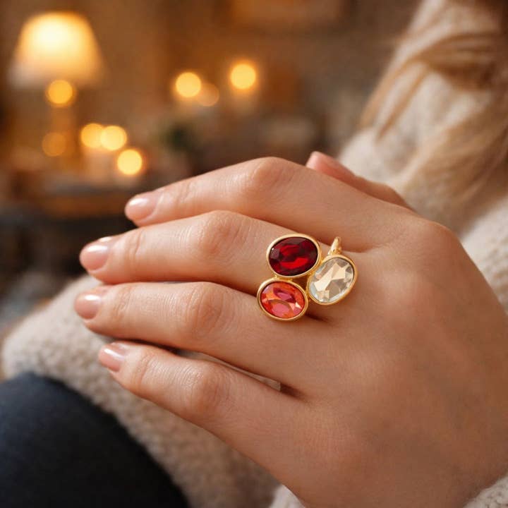 Trendy cabochon ring for wholesale by Reference Mode