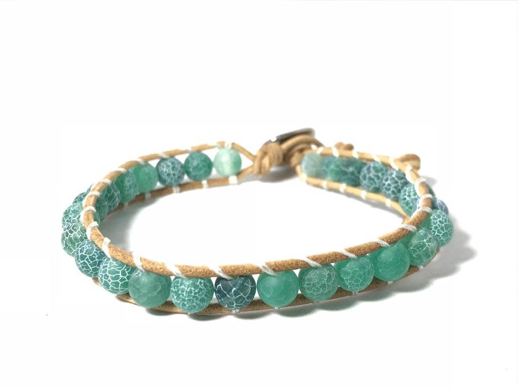 Aqua Pura bracelets - Wholesale Beaded Bracelet - Minty Green Bracelet1