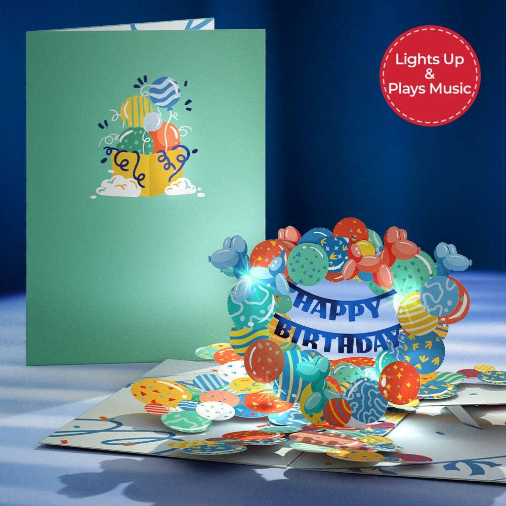 Lovepop Cards - Wholesale Birthday Card - Happy Birthday Balloons Music and Lights Pop-Up Card2