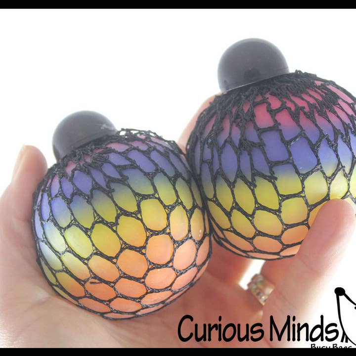 Curious Minds Toys – wholesale Squishy toy – Kids & Baby – 1 Rainbow Mesh Doh Filled Squeeze Balls - Doh - Ultra Squish