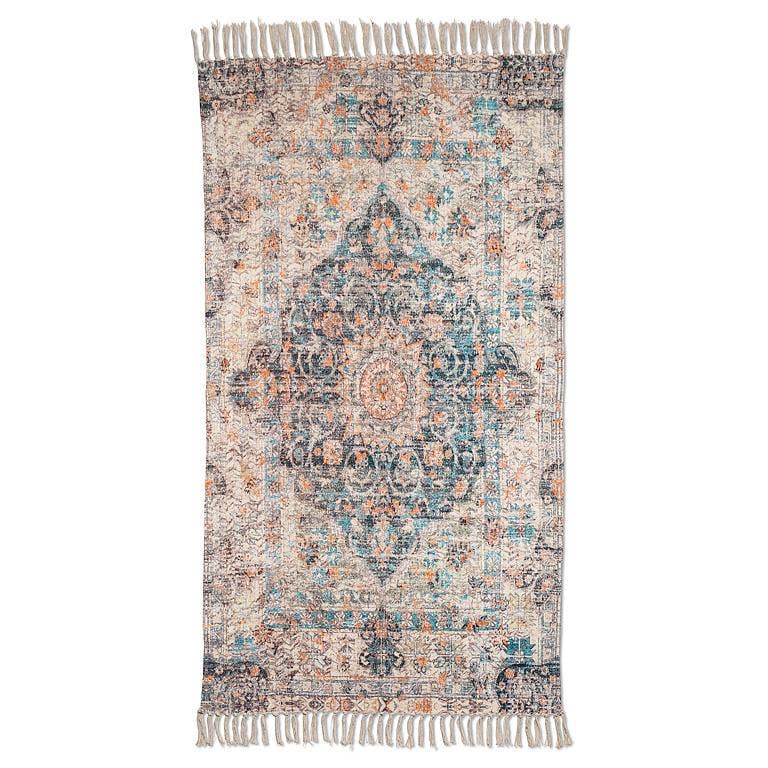 Abbott – Tapete por atacado – Tapete de chão estampado azul e marfim-4x6'L0