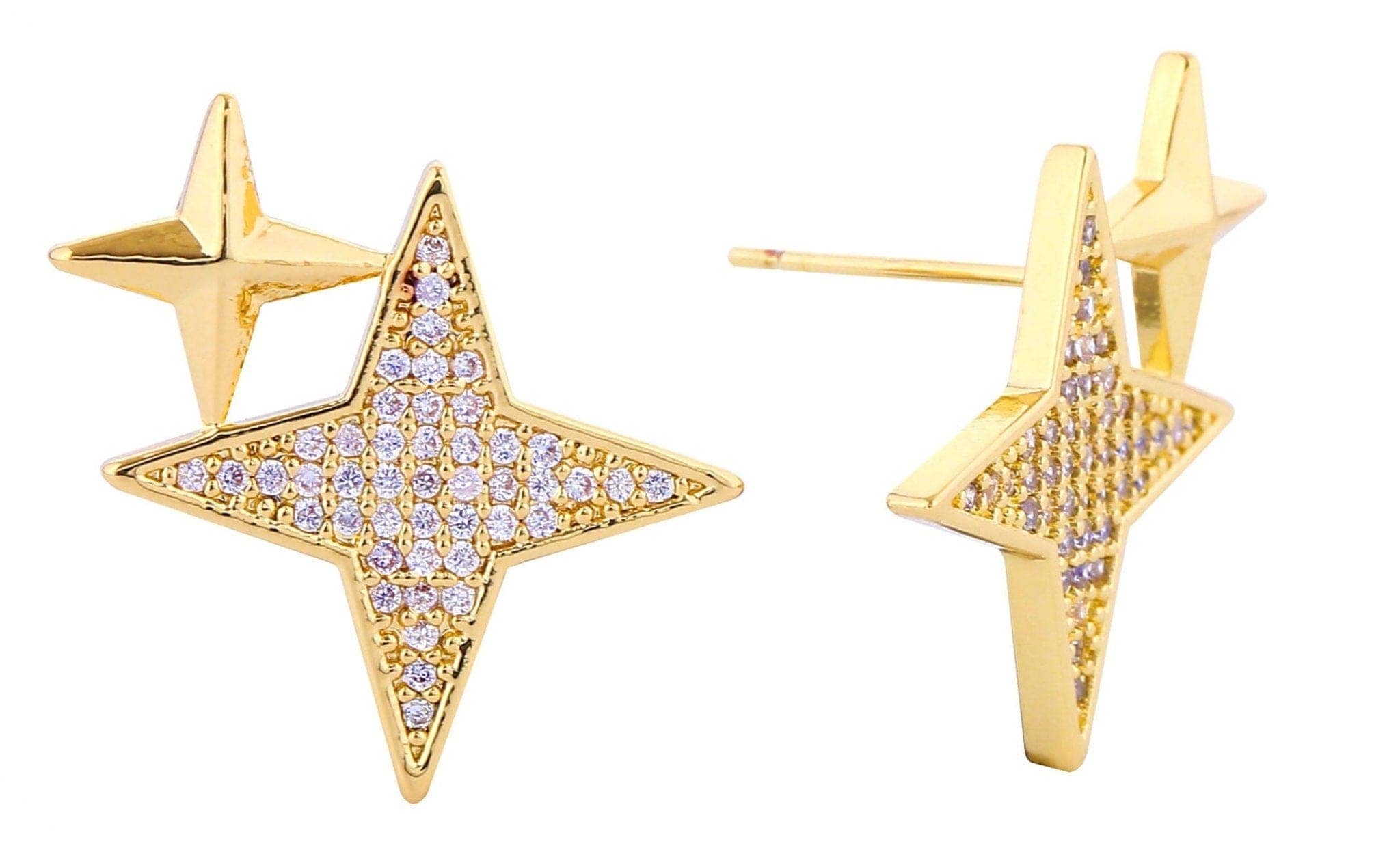 MiMi Wholesale - Wholesale Stud/Post Earrings - DJE311215 14K Dipped Starlight CZ Post Earrings0