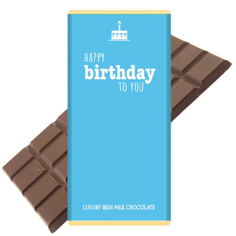 Sweet Living Kilkenny - Wholesale Chocolate Bar - Happy Birthday To You (Cyan Blue)1