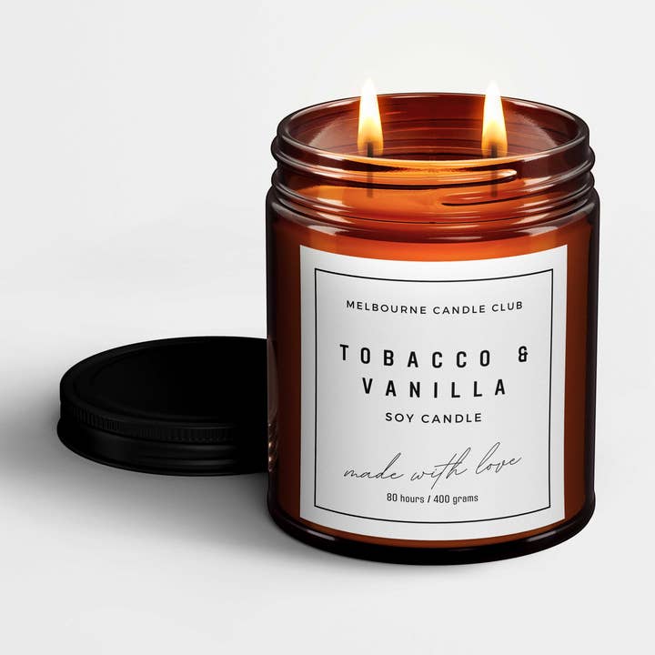 Tabac et vanille pour la vente par Melbourne Candle Club